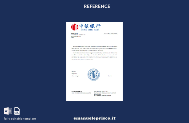 modello di riferimento stile verificato China Citic Bank Corp